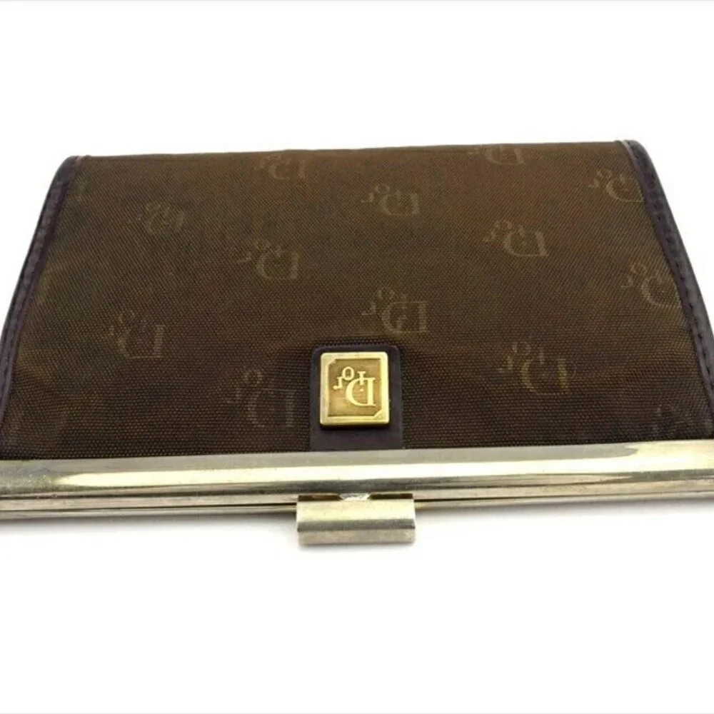 DIOR Pouch logo pattern canvas x leather Authentic USED
